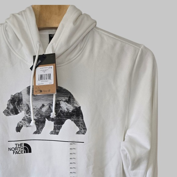 The North Face Mens XXL White Bear Graphic Pullover Hoodie Sweatshirt - Picture 1 of 10